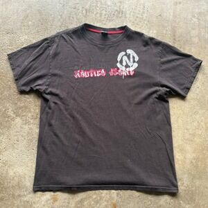 Y2K Nautica Jeans Company Graphic T Shirt Mens‎ Large Crew Neck Brown